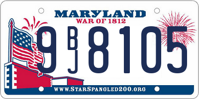 MD license plate 9BJ8105