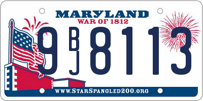 MD license plate 9BJ8113