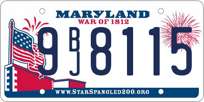 MD license plate 9BJ8115