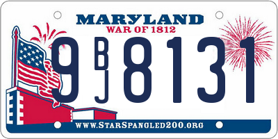 MD license plate 9BJ8131