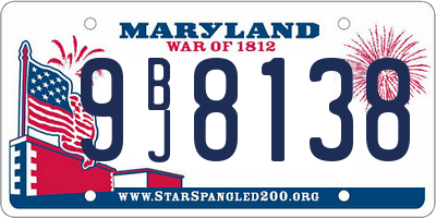 MD license plate 9BJ8138