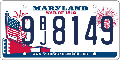 MD license plate 9BJ8149