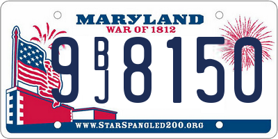 MD license plate 9BJ8150