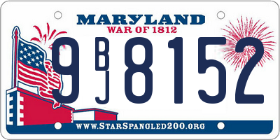 MD license plate 9BJ8152