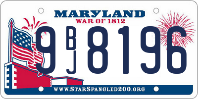 MD license plate 9BJ8196