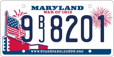 MD license plate 9BJ8201