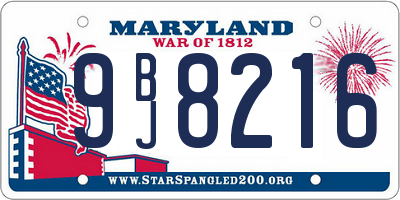 MD license plate 9BJ8216