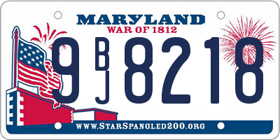 MD license plate 9BJ8218