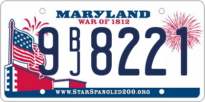 MD license plate 9BJ8221