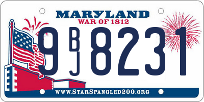 MD license plate 9BJ8231