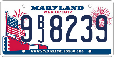 MD license plate 9BJ8239