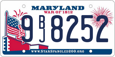 MD license plate 9BJ8252