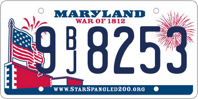 MD license plate 9BJ8253