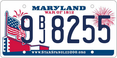 MD license plate 9BJ8255