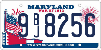 MD license plate 9BJ8256