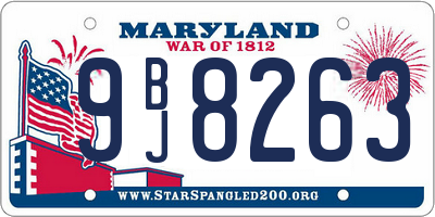 MD license plate 9BJ8263