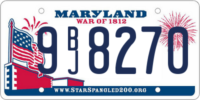 MD license plate 9BJ8270