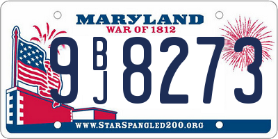 MD license plate 9BJ8273