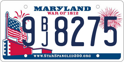 MD license plate 9BJ8275