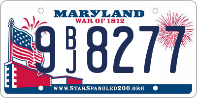 MD license plate 9BJ8277