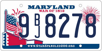 MD license plate 9BJ8278