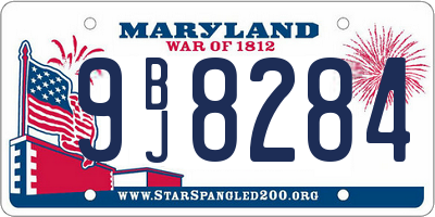 MD license plate 9BJ8284