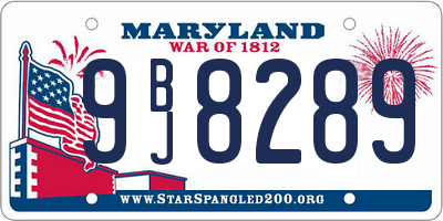 MD license plate 9BJ8289
