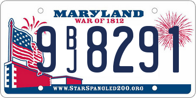 MD license plate 9BJ8291