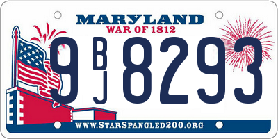 MD license plate 9BJ8293