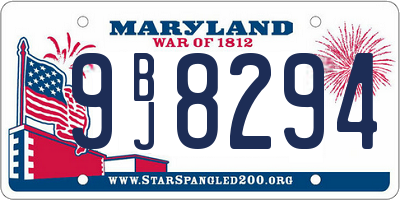 MD license plate 9BJ8294
