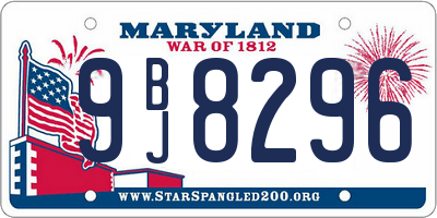MD license plate 9BJ8296