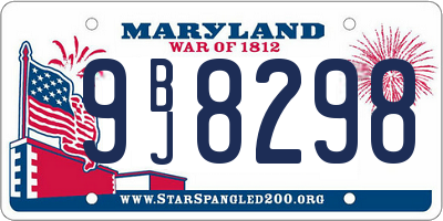 MD license plate 9BJ8298