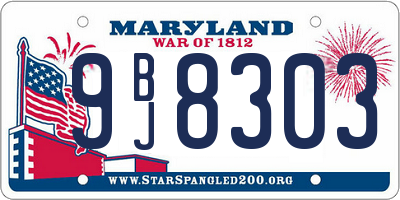 MD license plate 9BJ8303