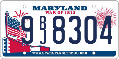 MD license plate 9BJ8304