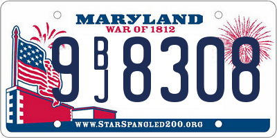 MD license plate 9BJ8308