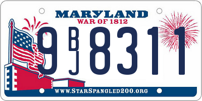 MD license plate 9BJ8311