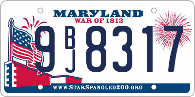 MD license plate 9BJ8317