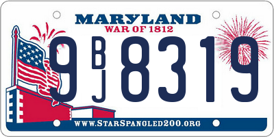 MD license plate 9BJ8319