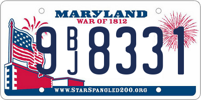 MD license plate 9BJ8331