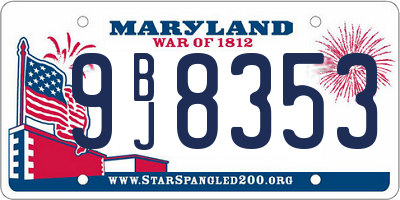 MD license plate 9BJ8353