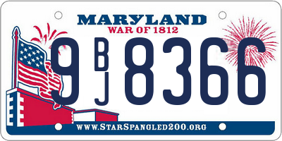 MD license plate 9BJ8366