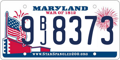 MD license plate 9BJ8373