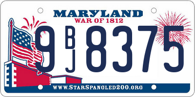 MD license plate 9BJ8375