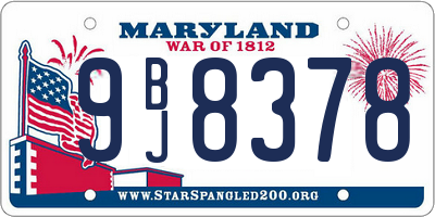 MD license plate 9BJ8378