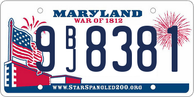 MD license plate 9BJ8381
