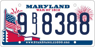 MD license plate 9BJ8388