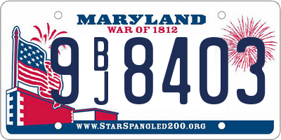 MD license plate 9BJ8403