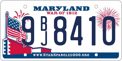 MD license plate 9BJ8410