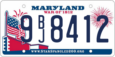 MD license plate 9BJ8412