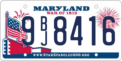 MD license plate 9BJ8416